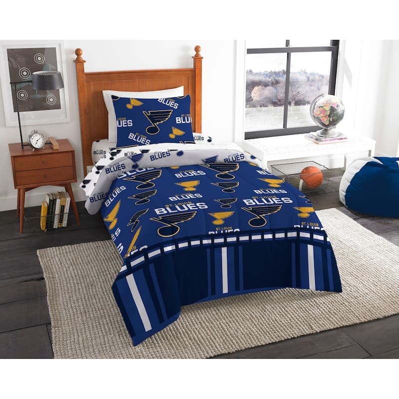 NHL St. Louis Blues Rotary 4 Piece Twin Bed in a Bag Set