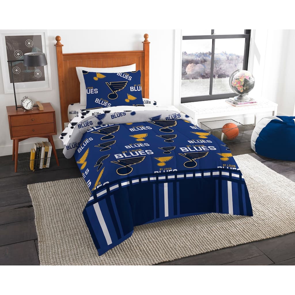 NHL St. Louis Blues Rotary 4 Piece Twin Bed in a Bag Set