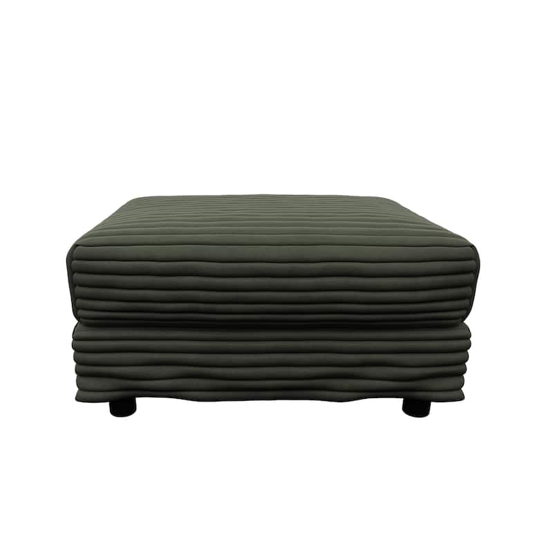 102.4" Corduroy Couch with Ottomans, 4 Seat Convertible Modular Sectional Sofa, Upholstered Couches with Pillows for Living Room