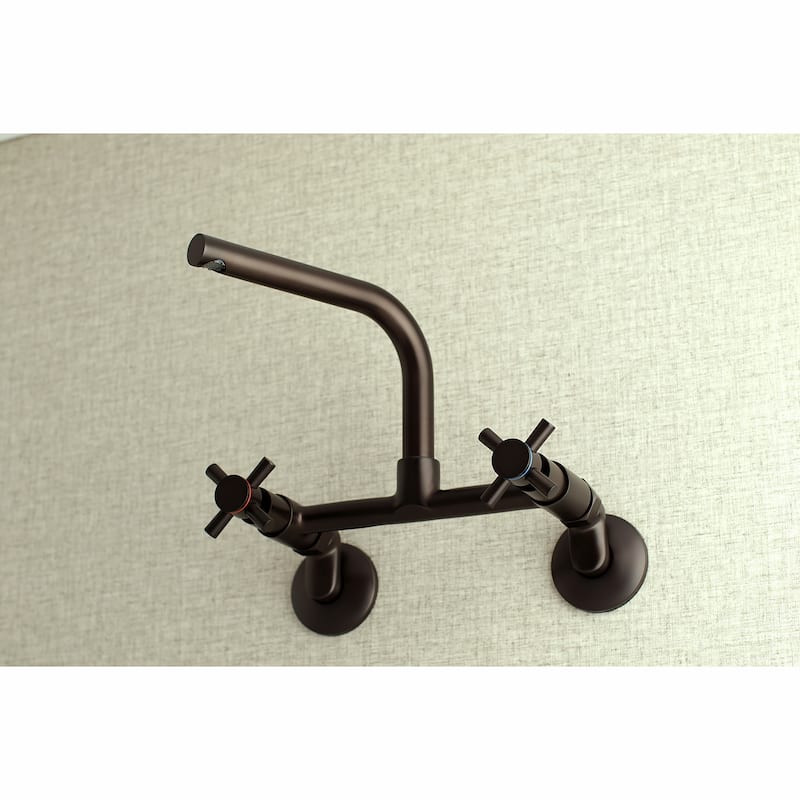 Kingston Brass Concord 8 in. Adjustable Center Wall Mount Kitchen Faucet