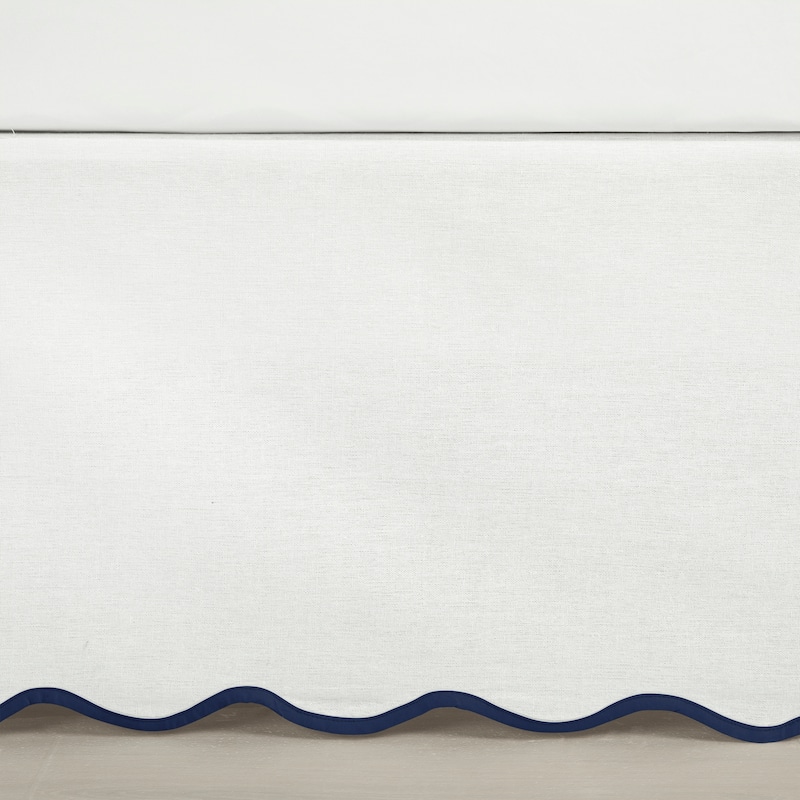 Lush Decor Coastal Chic Scallop Edge Bed Skirt Single - King - Navy