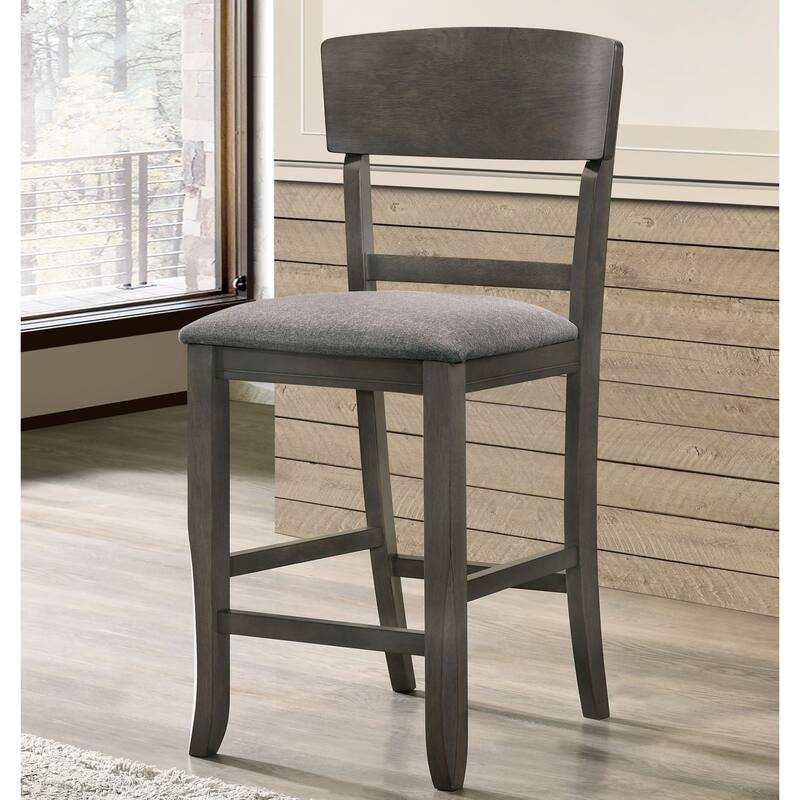 Drov Farmhouse Solid Wood 3-Shelf 7-Piece Counter Height Dining Set by Furniture of America