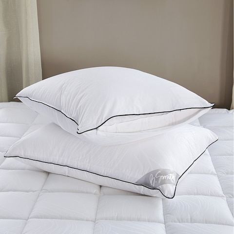 B. Smith Medium Comfort Down Alternative Bed Pillow 2-Pack - White