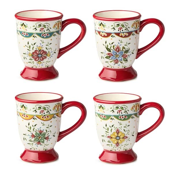 slide 2 of 3, Certified International Provence 18 oz. Mugs,Set of 4 Assorted Designs - 5.75"W x 3.75"D x 5"H