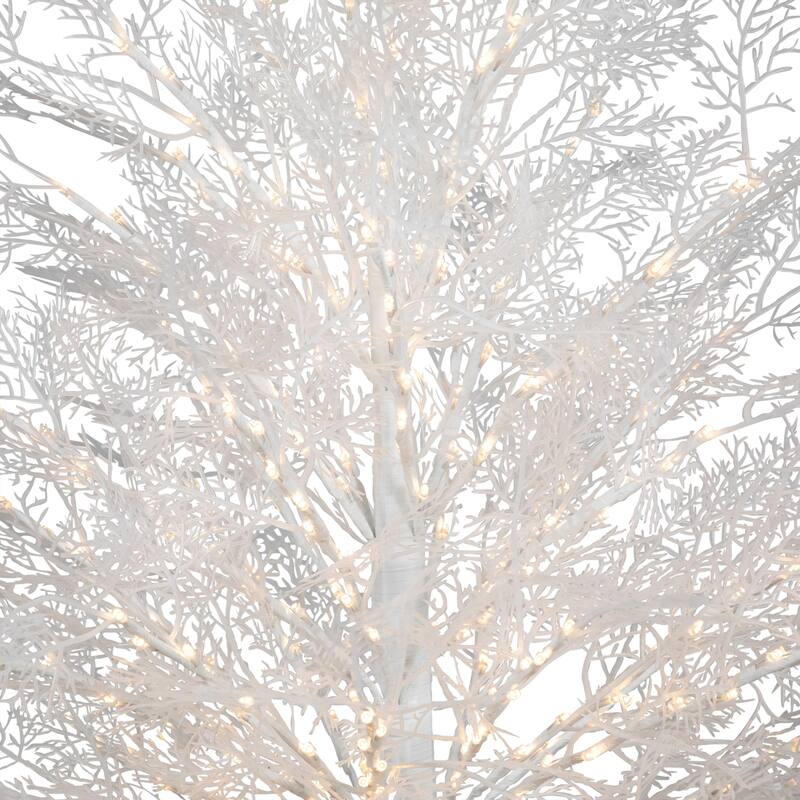 5' LED Lighted White Lace Artificial Christmas Tree Warm White Lights - 5 Foot