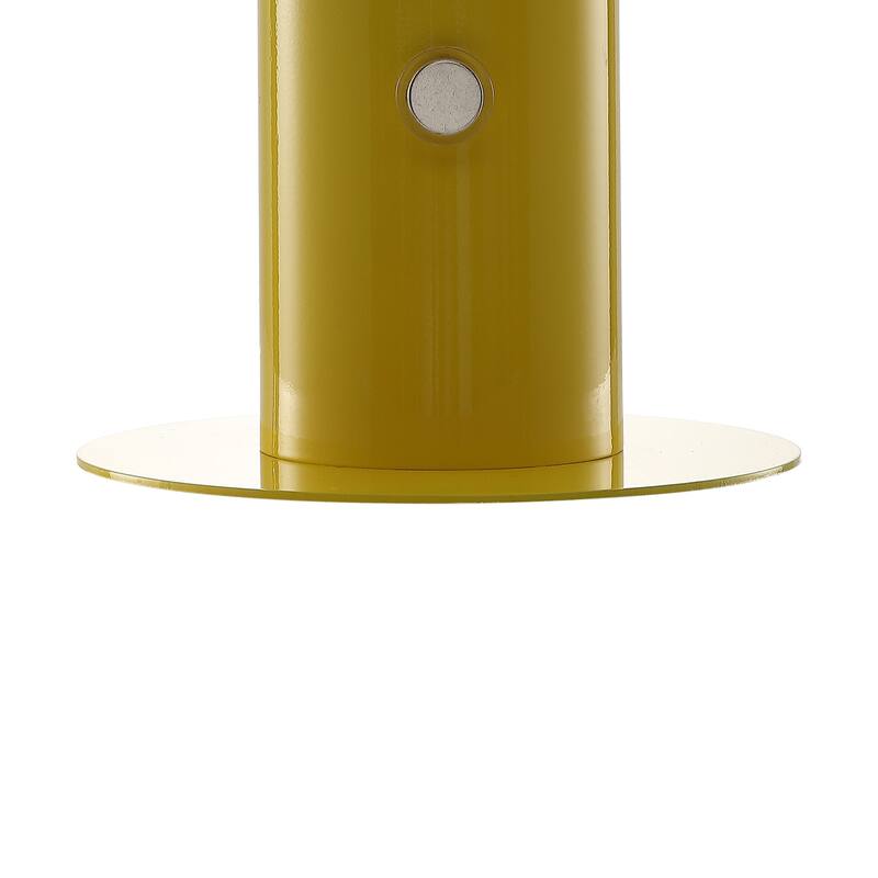 Porcini 10.75" Contemporary Bohemian Rechargeable/Cordless Iron Integrated LED Mushroom Table Lamp, by JONATHAN Y