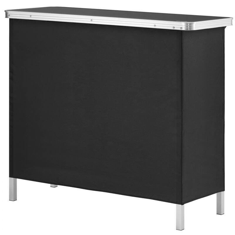 Folding Portable Bar Table - 38.39"x15.16"x34.25", Tradeshow Podium with Carrying Case