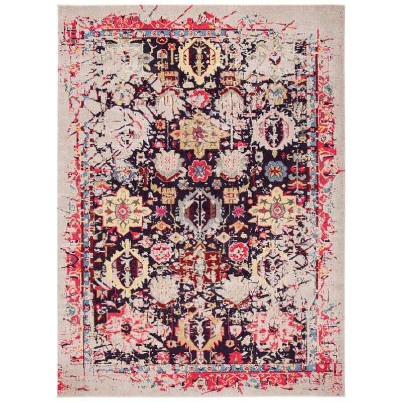 SAFAVIEH Monaco Nevzeta Distressed Boho Rug - 12' x 18' - Grey/Multi