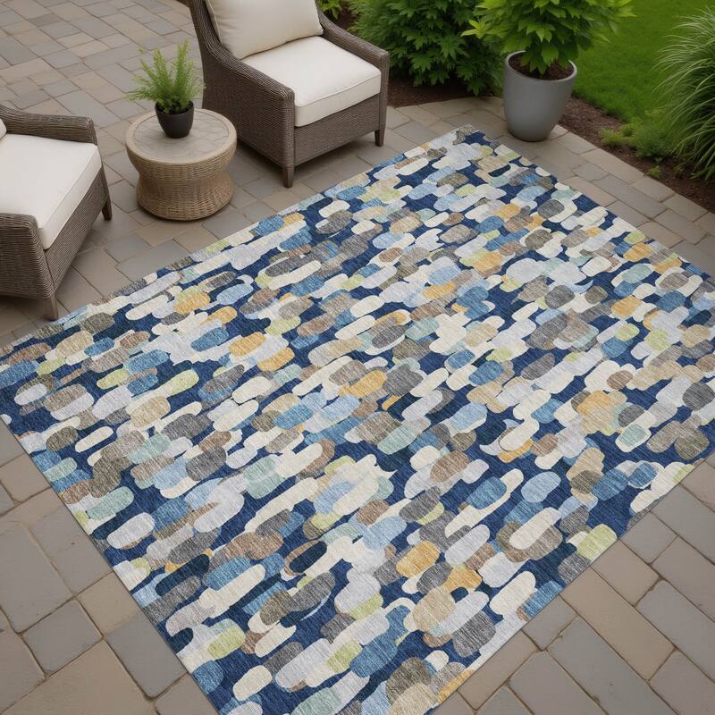 Machine Washable Indoor/ Outdoor Contemporary Drew Chantille Rug