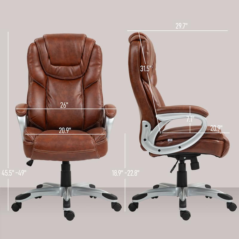 Comfortable Office Chair with Foam Padding Armrest and Adjustable Seat Height for Desk or Home - 26" W x 29.7" D x 45.5" -49" H