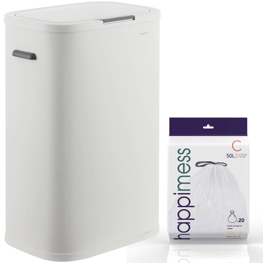 happimess Tammi Kitchen 14.5-Gallon Slim Metal Push Button Trash Can