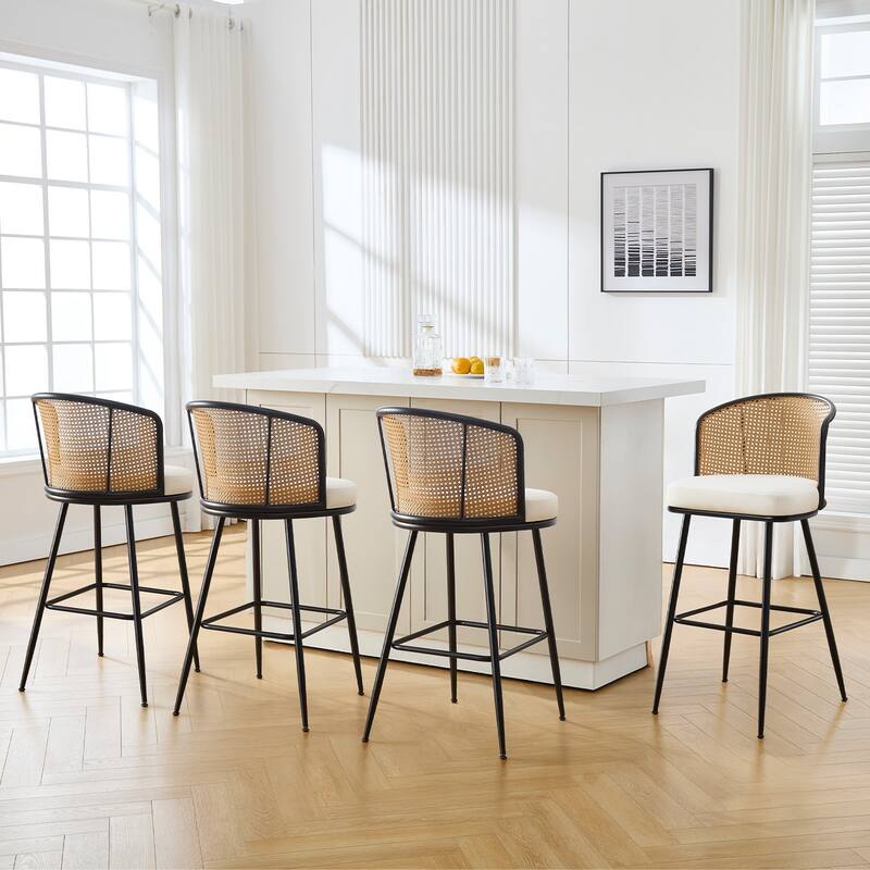 26"/29" Rattan Upholstered Bar Stool /Counter Stools Set of 2/3/4