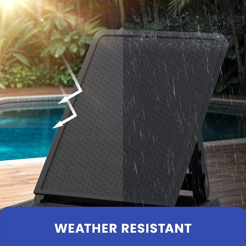 Outdoor Chaise Lounge Chairs (Set of 2) with Adjustable Backrest