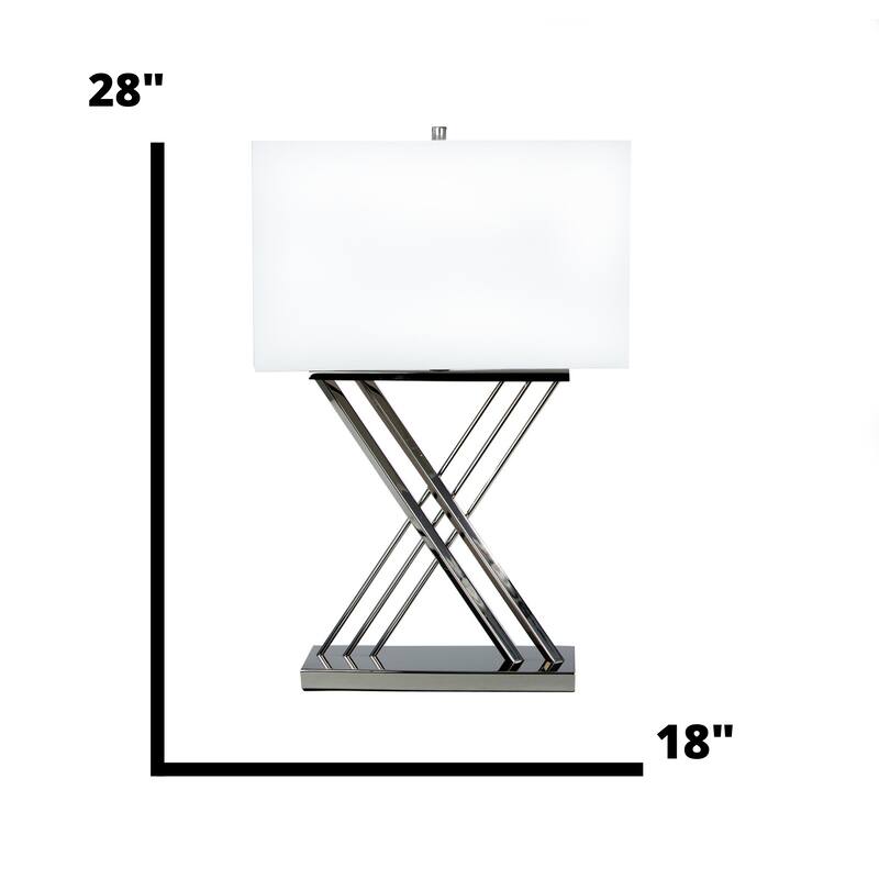 Finesse Decor X Shape Chrome Table Lamp
