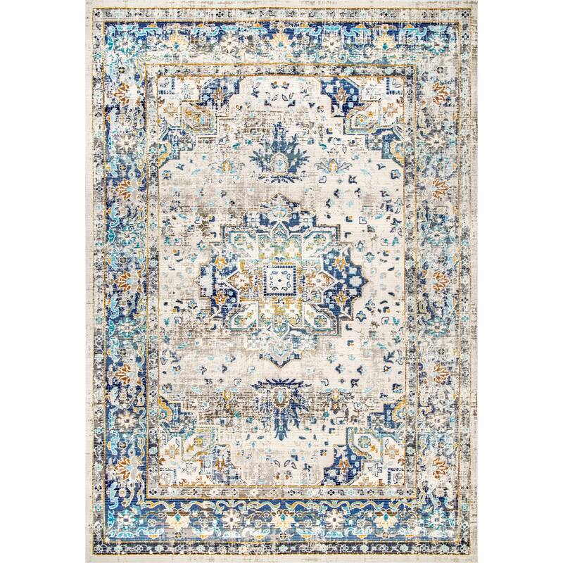 Nuloom Ainsley Distressed Medallion Area Rug
