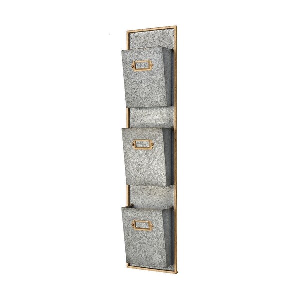 33.5" Gold and Pewter Whitepark Bay Wall Organizer - N/A