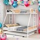 preview thumbnail 1 of 7, Modern Twin over Full Bunk Bed with Wooden Decoration and Safety Guardrail and Convenient Trundle White