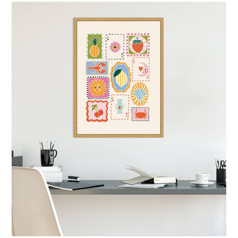 Kate and Laurel Storytelling Shores by Aislinn Simmonds Duchess Plum Framed Canvas Wall Art Print