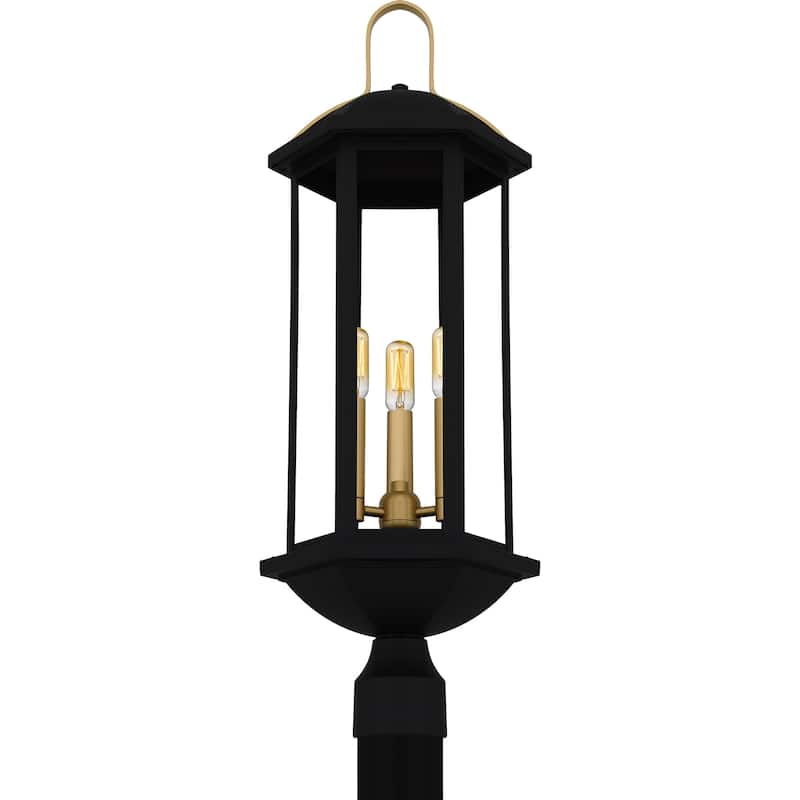 Crestfield 3-Light Matte Black Outdoor Post Lantern