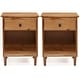 preview thumbnail 20 of 31, Walker Edison Bullrushes 1-Drawer Solid Wood Nightstand (Set of 2)