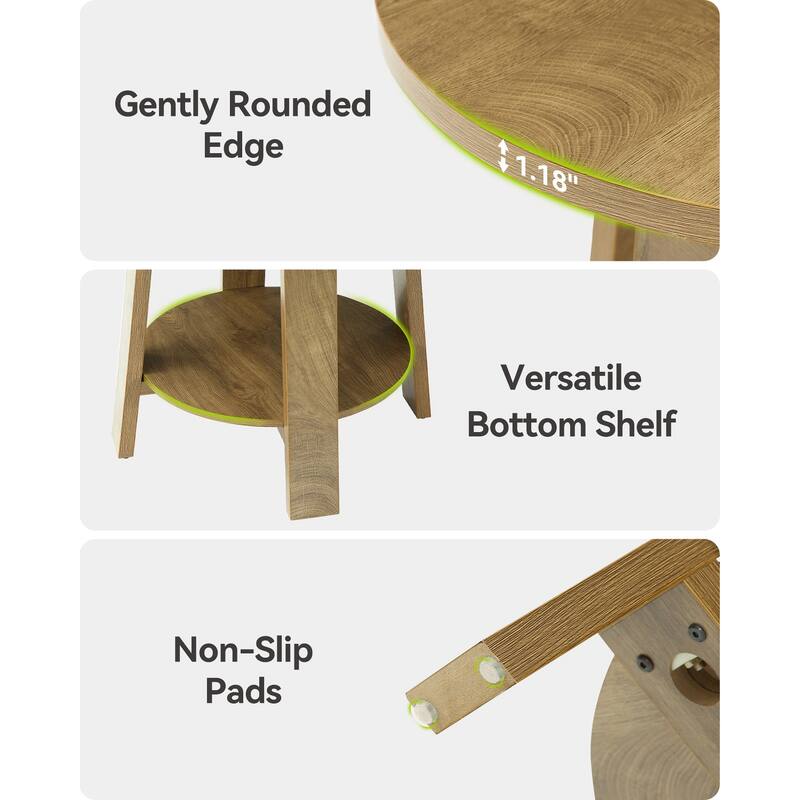 Small Dining Table with Storage Shelf, Kitchen Bistro Accent Table for Dining/Living Room Apartments Restaurants