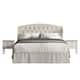 CraftPorch 3 Piece Bedroom Nightstands Set Classic Button Tufted Bed - Dove Grey - Full