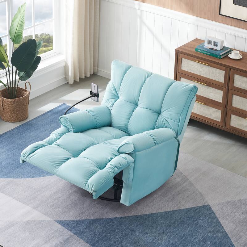 Cyan Velvet Single Sofa for Small Spaces