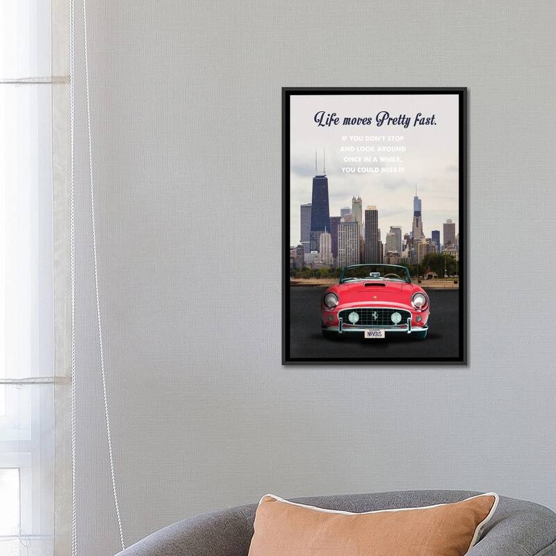 iCanvas "Ferris Bueller's Day Off Travel Movie Art" by 2Toastdesign Framed Canvas Print