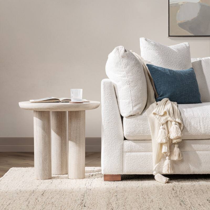 Beau Mango Wood End Table by Kosas Home - White