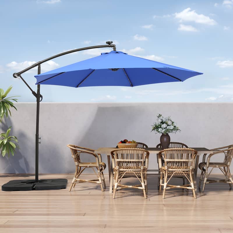 Lucent 10' Cantilever Patio Umbrella with Solar LED Lights