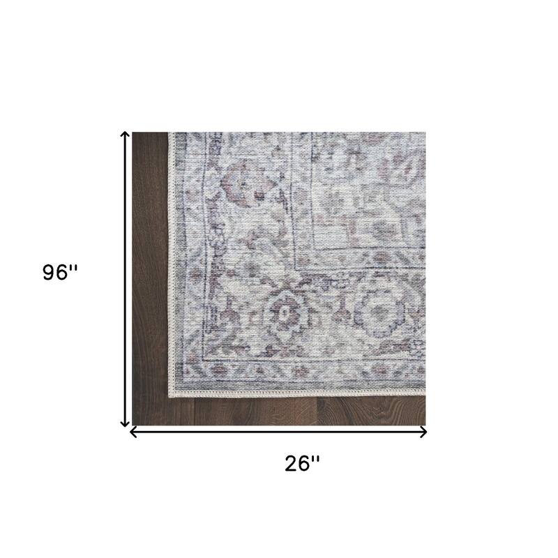 Nurim Power Loomed Distressed Floral Area Rug By HomeRoots - 8' Runner