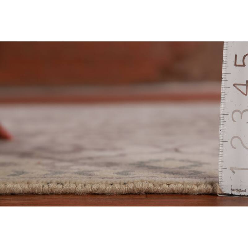 Hand Knotted Oriental 100% Wool Carpet Traditional All-Over Beige & Ivories Heriz (serapi) Area Rug - 8' 10'' X 5' 11''