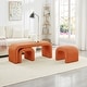 preview thumbnail 9 of 20, Set of 3 U-Shaped Modern Bench Teddy Ottoman Bench, Small Sofa Footrest Extra Seating, 44+18 Inch Bench Bench & Ottoman Orange