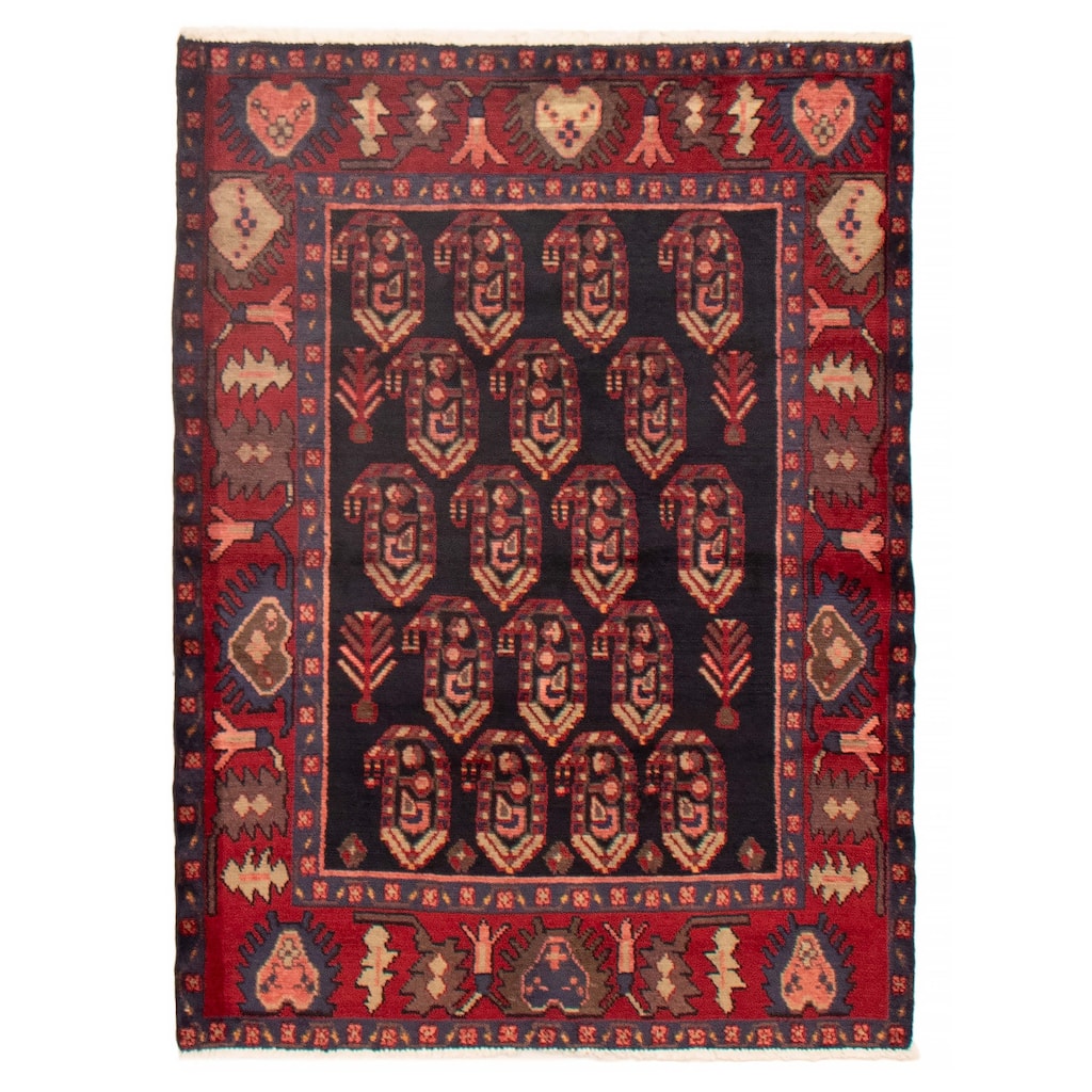 ECARPETGALLERY Hand-knotted Andelz Navy Wool Rug - 3'10 x 5'2