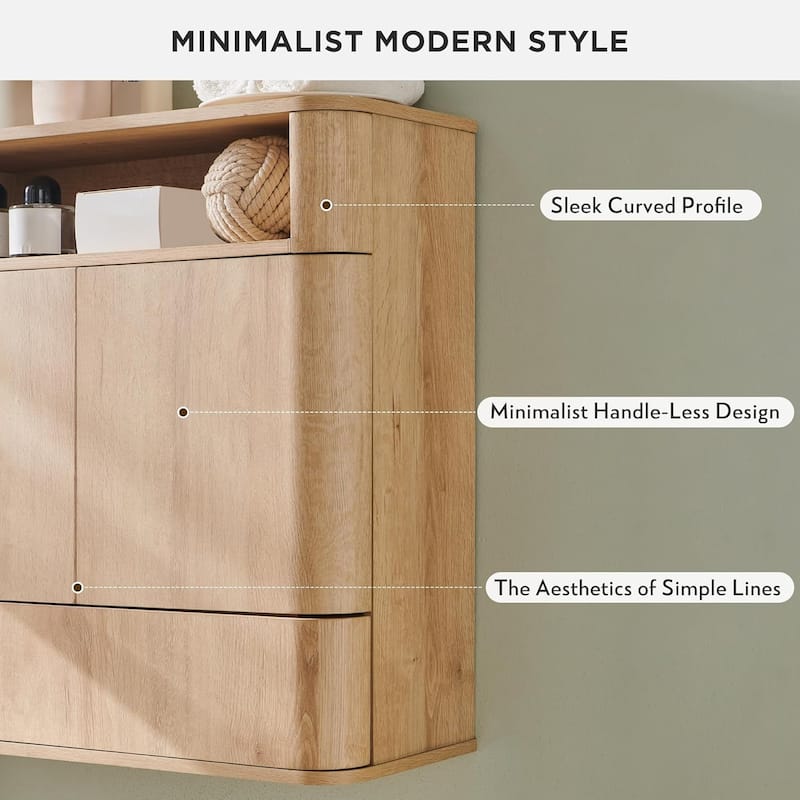 Modern Wall Cabinet, Storage Cabinet for Bathroom, Medicine Cabinet