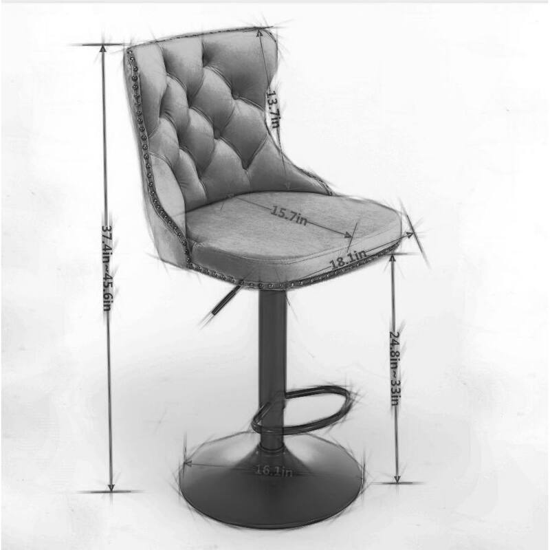 Velvet Upholstered Counter Height Wingback Barstools, Set of 2