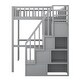 preview thumbnail 9 of 34, Full Size Solid Wood Frame Loft Bed with Bookshelf, Drawers, Desk and Wardrobe