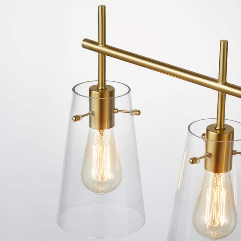 KAWOTI 4-Light Modern Bathroom Vanity Light with Glass Shade