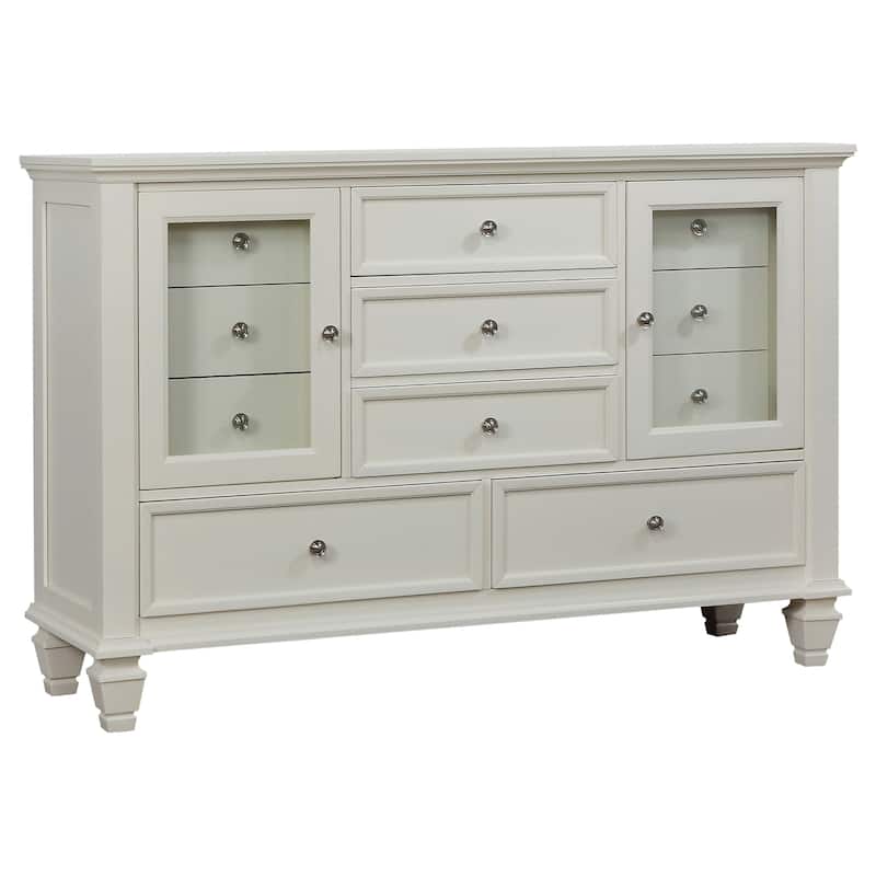 Sandy Beach 5-piece Storage Bedroom Set with Sleigh Headboard
