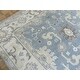 preview thumbnail 8 of 10, Hand Knotted Light Blue Oushak with Wool Oriental Rug (5'11" x 8'10") - 5'11" x 8'10"