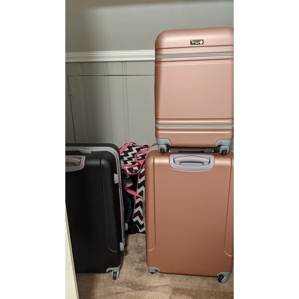 American Sport Plus Varsity 3 Piece Expandable Spinner Luggage Set Overstock 21724179