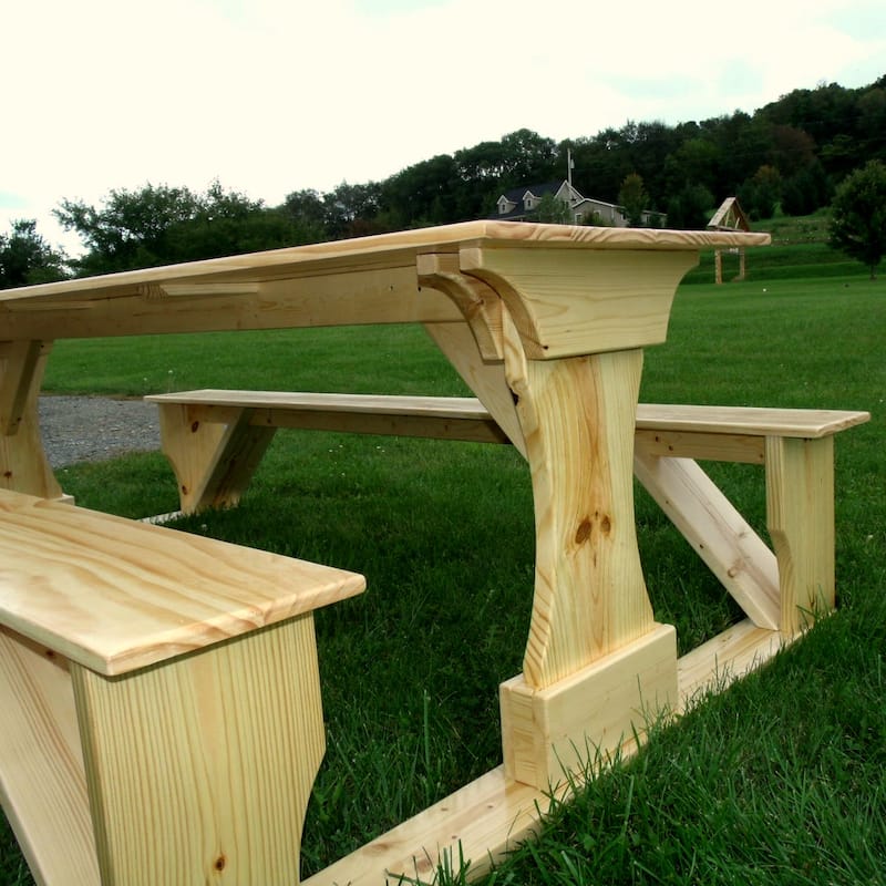 Outdoor 8' Cedar Panel Picnic Table - 8 Foot