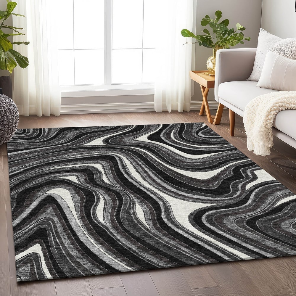 Premium Washable Super Soft Modern Waves Mayfield Rug
