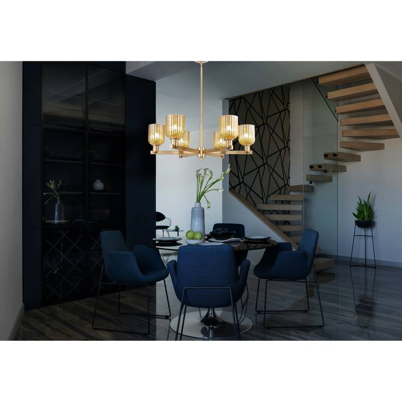 Innovations LightingDowntown Urban - Bridal Veil - 6 Light 35" Stem Hung Chandelier