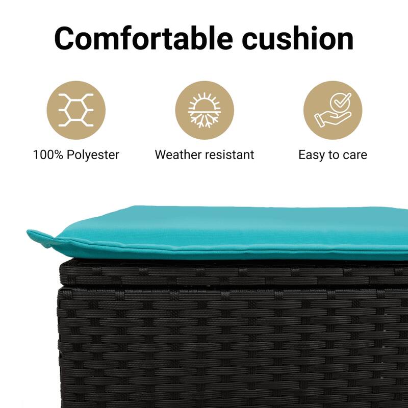 vidaXL 4 Piece Patio Sofa Set with Cushions Poly Rattan - 21.7 x 24.4 x 27.2 (W x D x H)