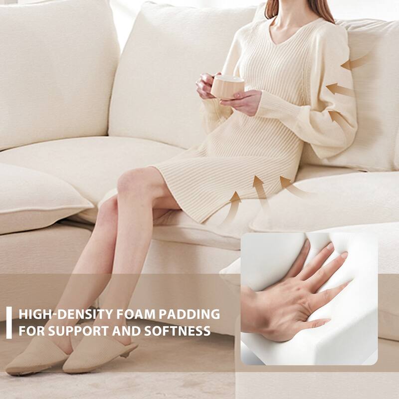 Modern L Shaped Modular Sectional Sofa with Reconfigurable Chenille Seats and Foam Cushions for Living Rooms or Offices