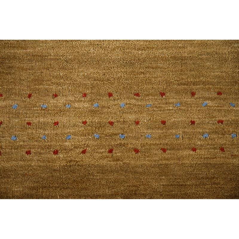 Tribal Gold Gabbeh Oriental Area Rug Handmade Wool Carpet - 5'3"x 7'8"