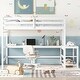 preview thumbnail 10 of 12, Full Size Loft Bed with Built-in Desk, Ladder Platform, Ladders, Guardrails