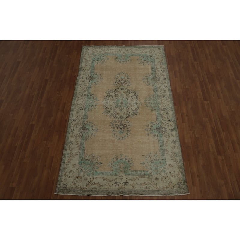 Hand Knotted Oriental 100% Wool Carpet Transitional Floral Oranges & Rust Anatolian Area Rug - 10' 0'' X 5' 8''
