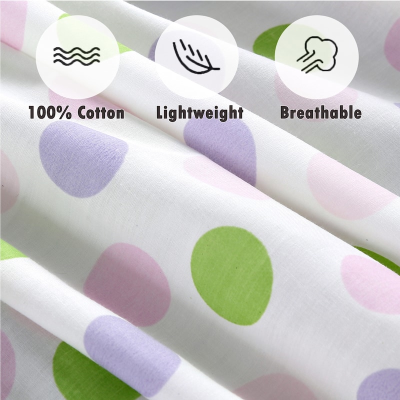 Princess Flower Butterfly Ladybug Animals Dot Girls Pink Purple Cotton Toddler/Baby Crib Child Fitted Sheet Set (Pack of 3)